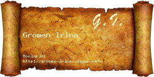 Gromen Irina névjegykártya
